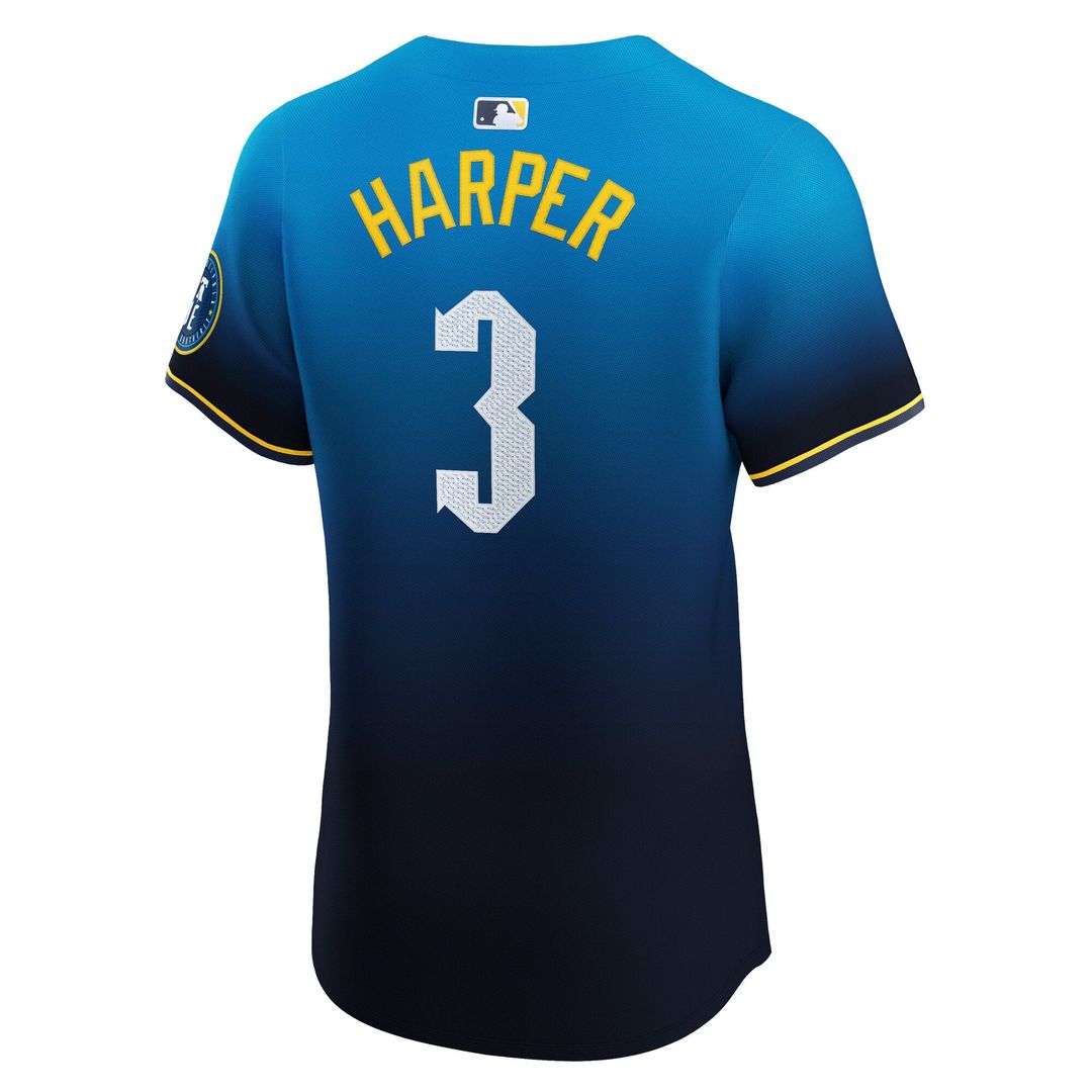 Men's Philadelphia Phillies Bryce Harper Navy City Connect Elite MLB Baseball Jersey - view 3