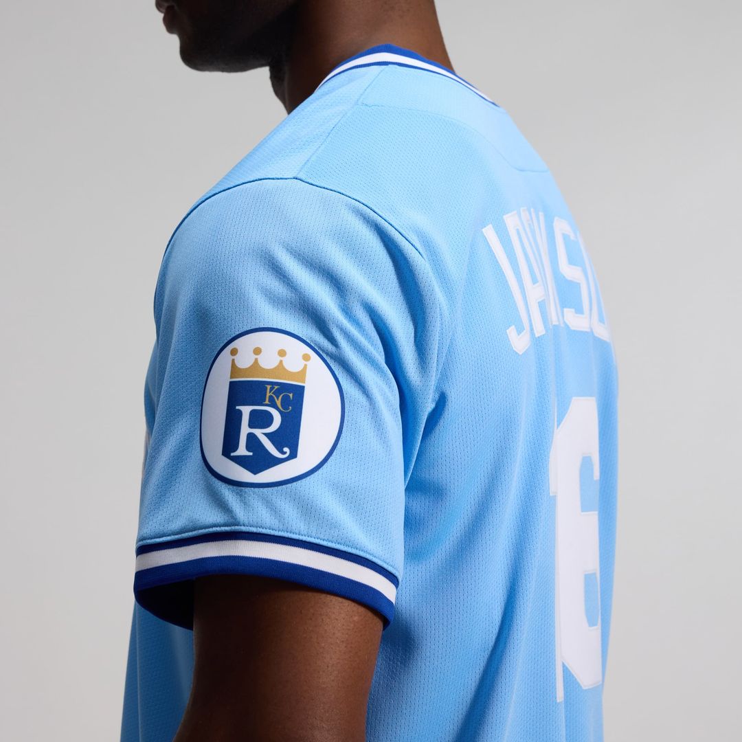 Men's Kansas City Royals Bo Jackson Light Blue Throwback Cooperstown Collection Limited MLB Baseball Jersey - view 9