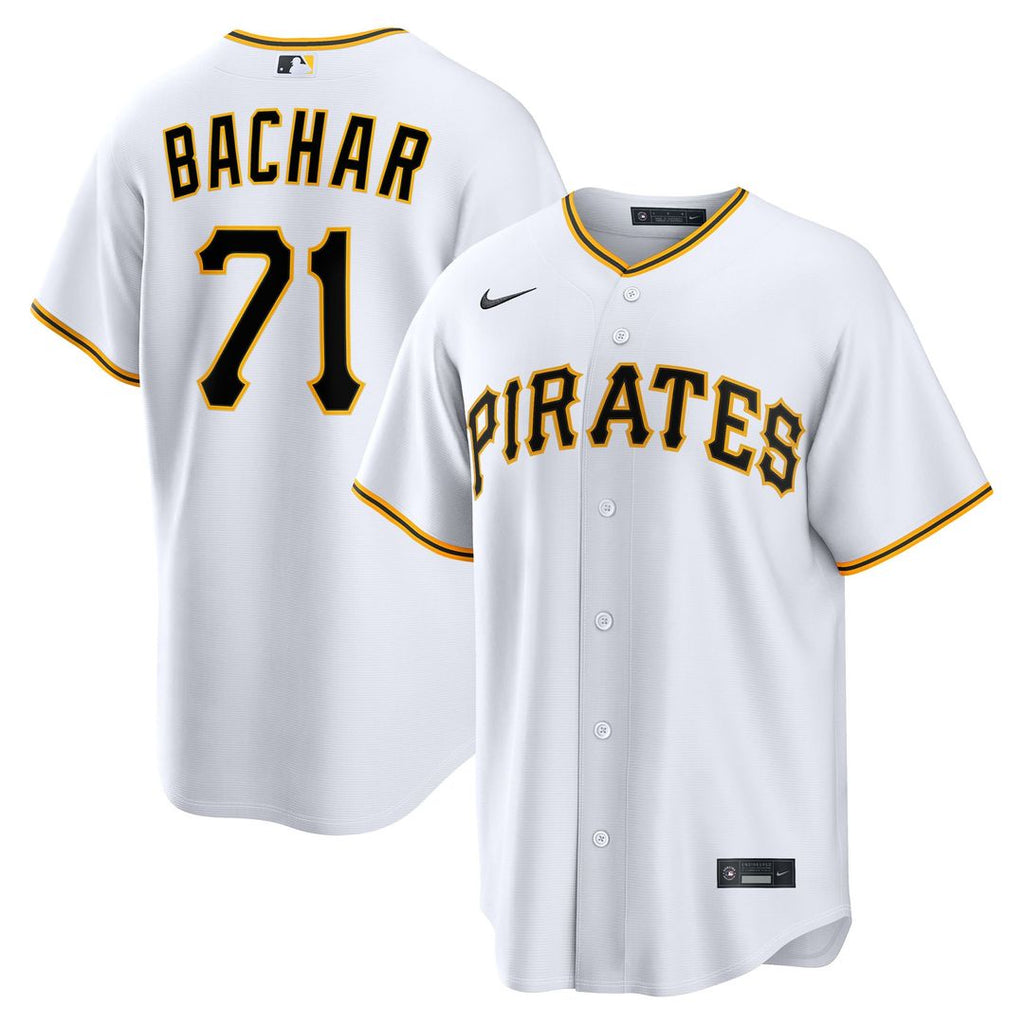 Men's Pittsburgh Pirates Lake Bachar White Home Replica MLB Baseball Jersey - view 1