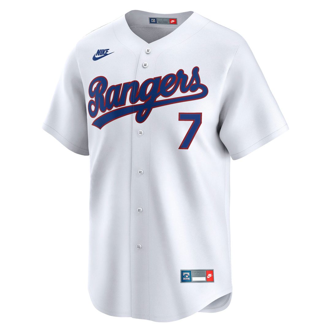 Men's Texas Rangers Ivan Rodriguez White Throwback Cooperstown Collection Limited MLB Baseball Jersey - view 2