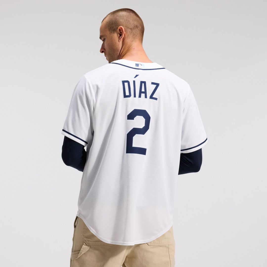 Men's Tampa Bay Rays Yandy Díaz White Home Replica MLB Baseball Jersey - view 4