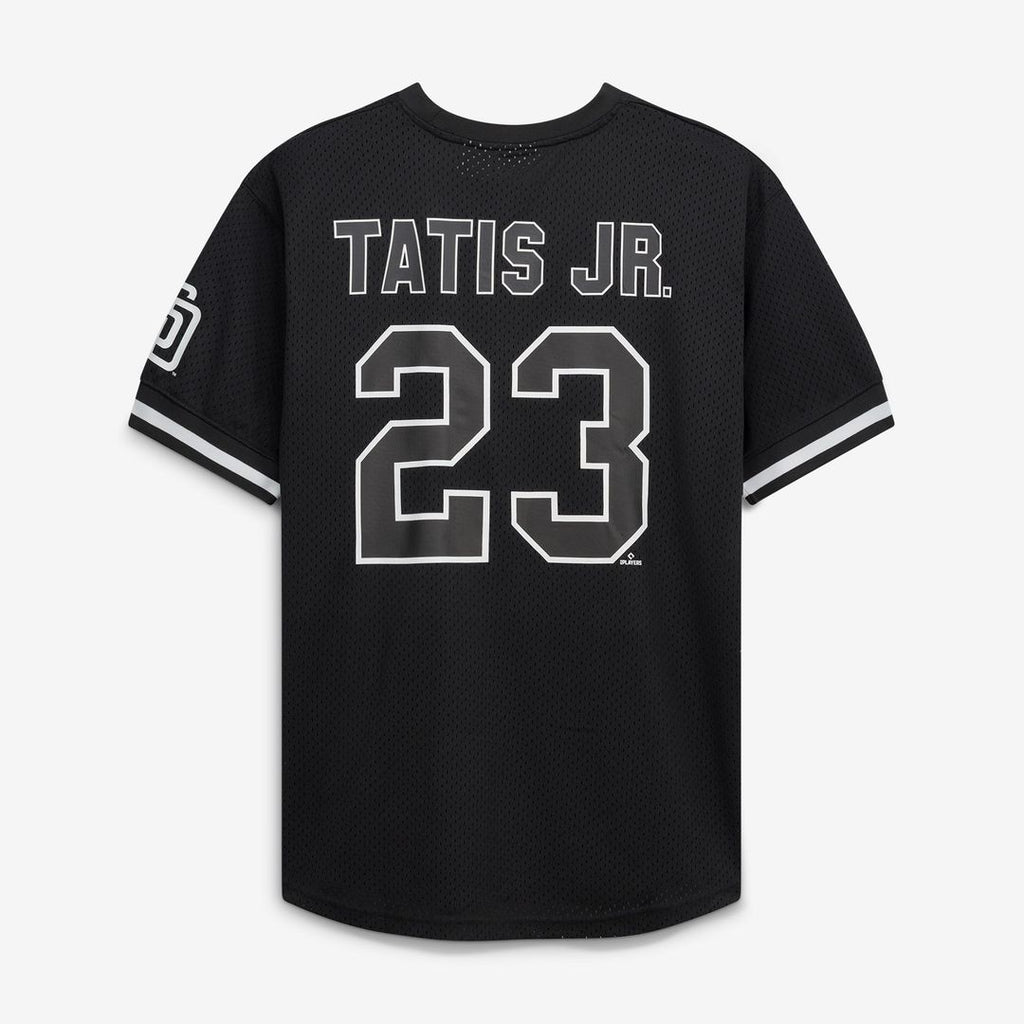 Men's San Diego Padres Fernando Tatis Jr. Black/White Big & Tall Heavyweight Mesh MLB Baseball Jersey - view 3