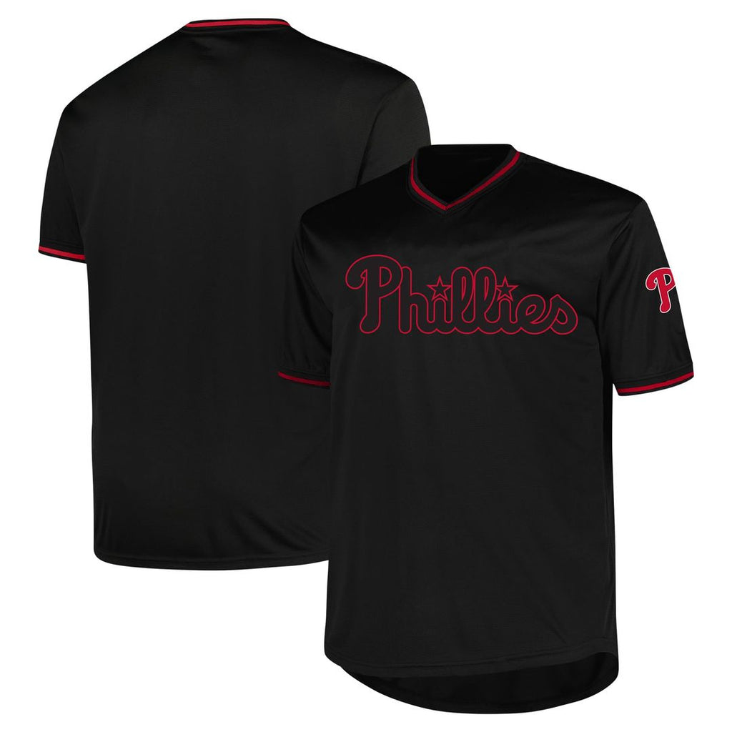 Men's Philadelphia Phillies Black Big & Tall Pop Fashion MLB Baseball Jersey - view 1