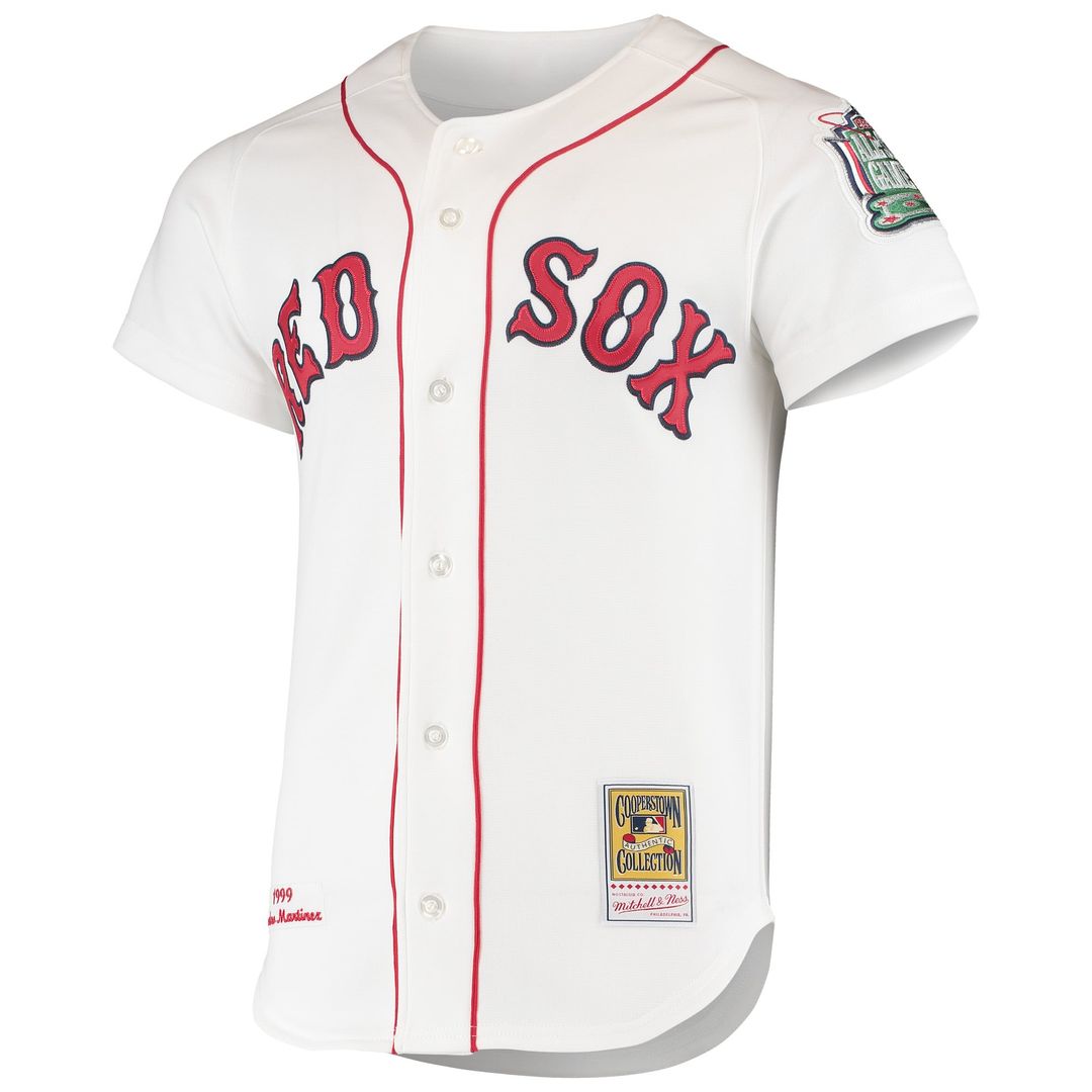 Men's Boston Red Sox Pedro Martinez White 1999 Cooperstown Collection Home MLB Baseball Jersey - view 2