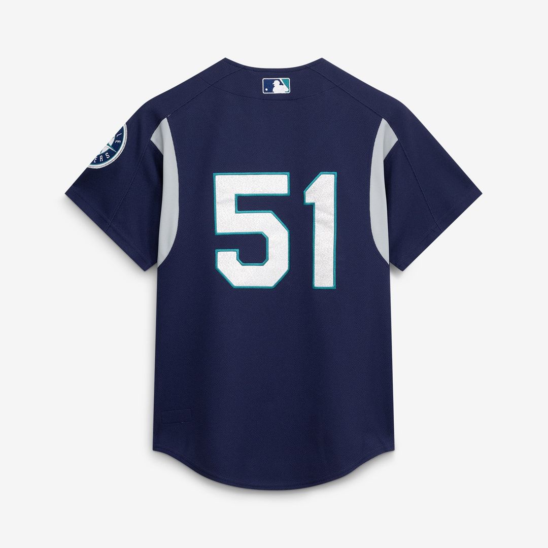 Men's Seattle Mariners Ichiro Suzuki Navy Cooperstown Collection Batting Practice MLB Baseball Jersey - view 2