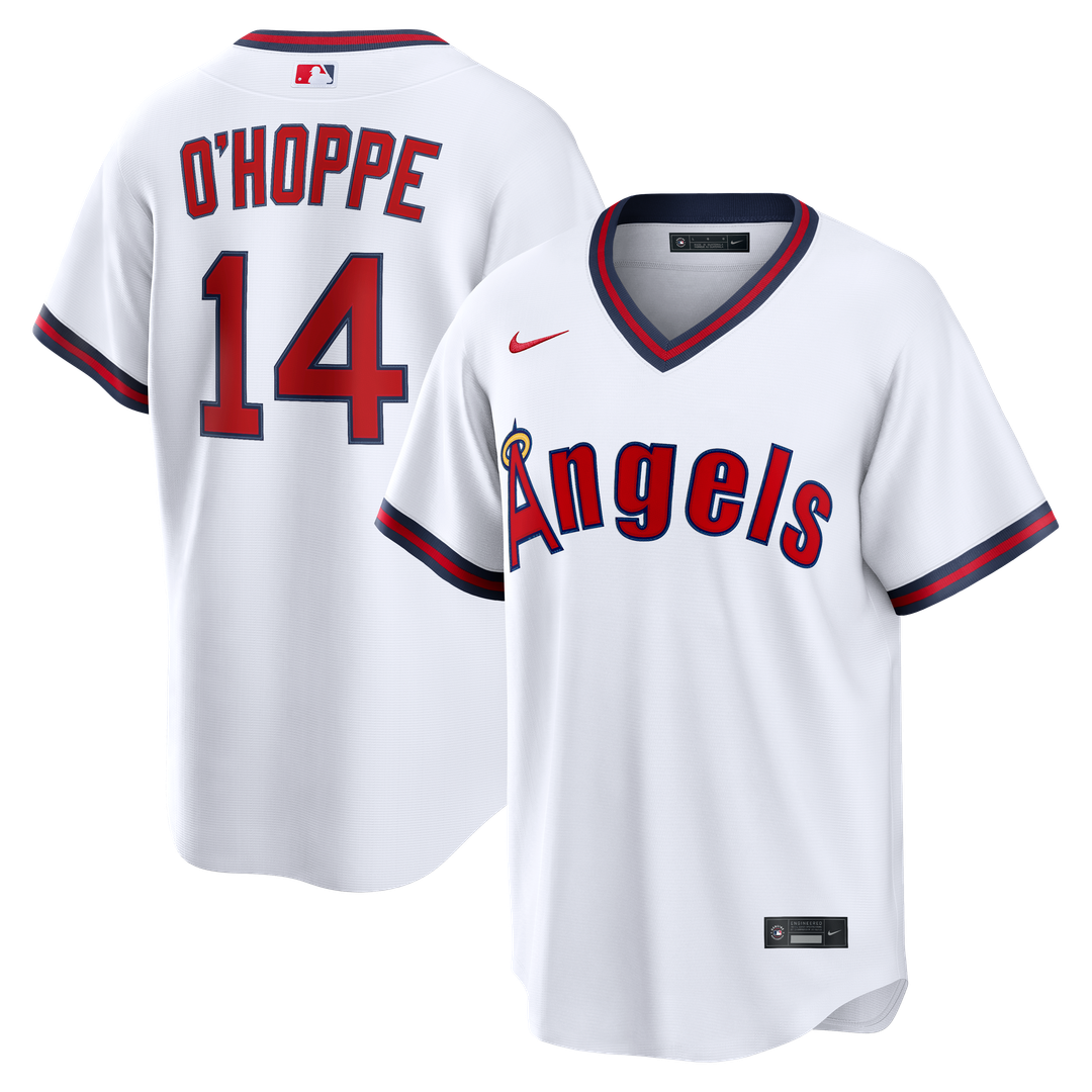 Men's Los Angeles Angels Logan O'Hoppe White Alternate Replica MLB Baseball Jersey - view 1