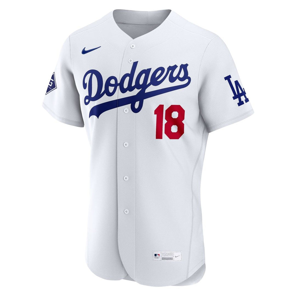 Men's Los Angeles Dodgers Yoshinobu Yamamoto White Home Sponsor Patch MLB Baseball Jersey - view 2