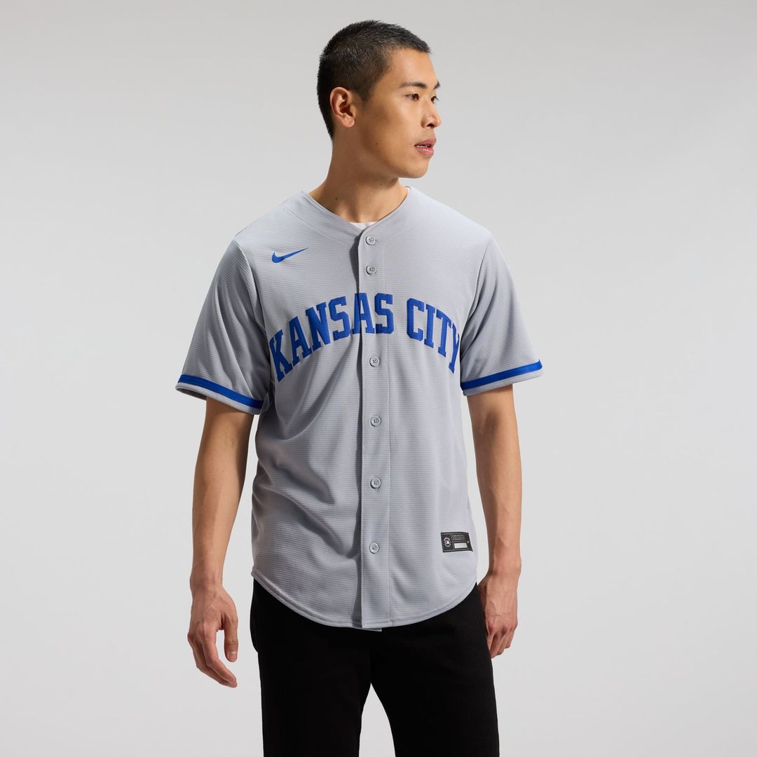 Men's Kansas City Royals Bobby Witt Jr. Gray Road Replica MLB Baseball Jersey - view 16