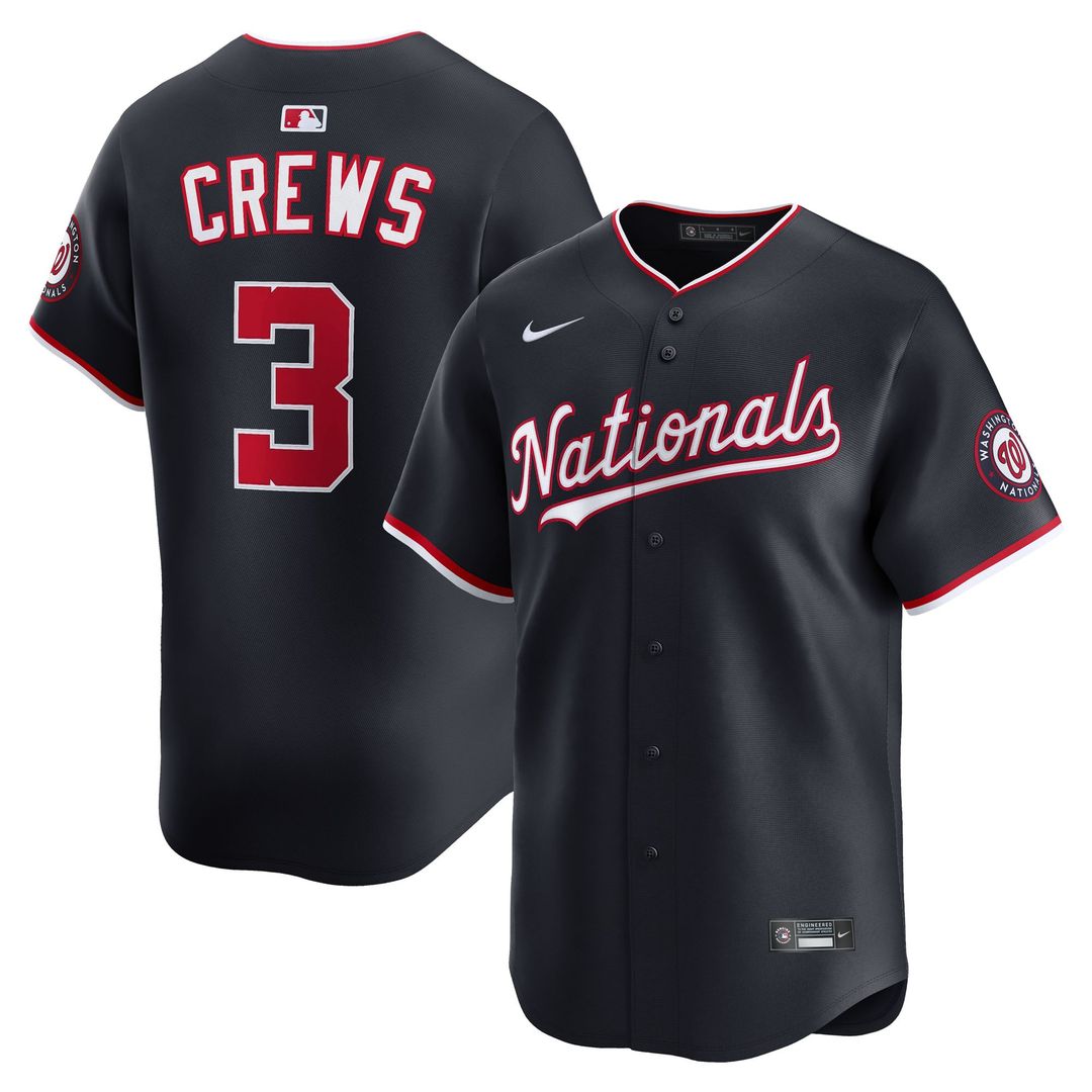Men's Washington Nationals Dylan Crews Navy Alternate Limited MLB Baseball Jersey - view 4
