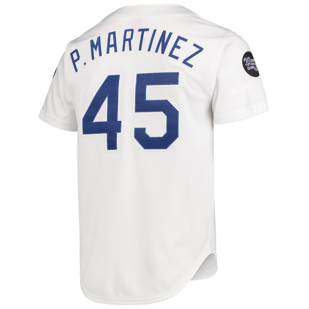 Men's Los Angeles Dodgers Pedro Martinez White 1993 Cooperstown Collection Home MLB Baseball Jersey - view 3