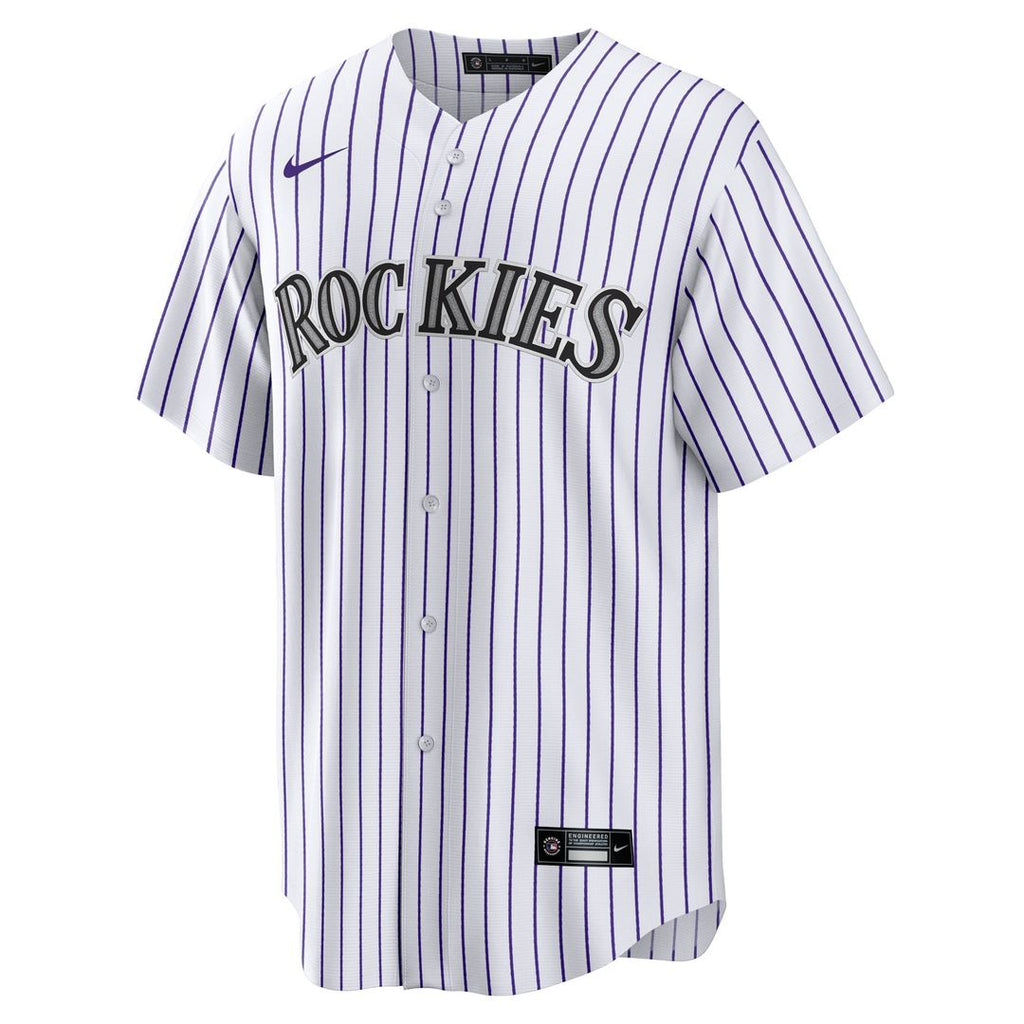 Men's Colorado Rockies Jordan Beck White Home Replica MLB Baseball Jersey - view 2