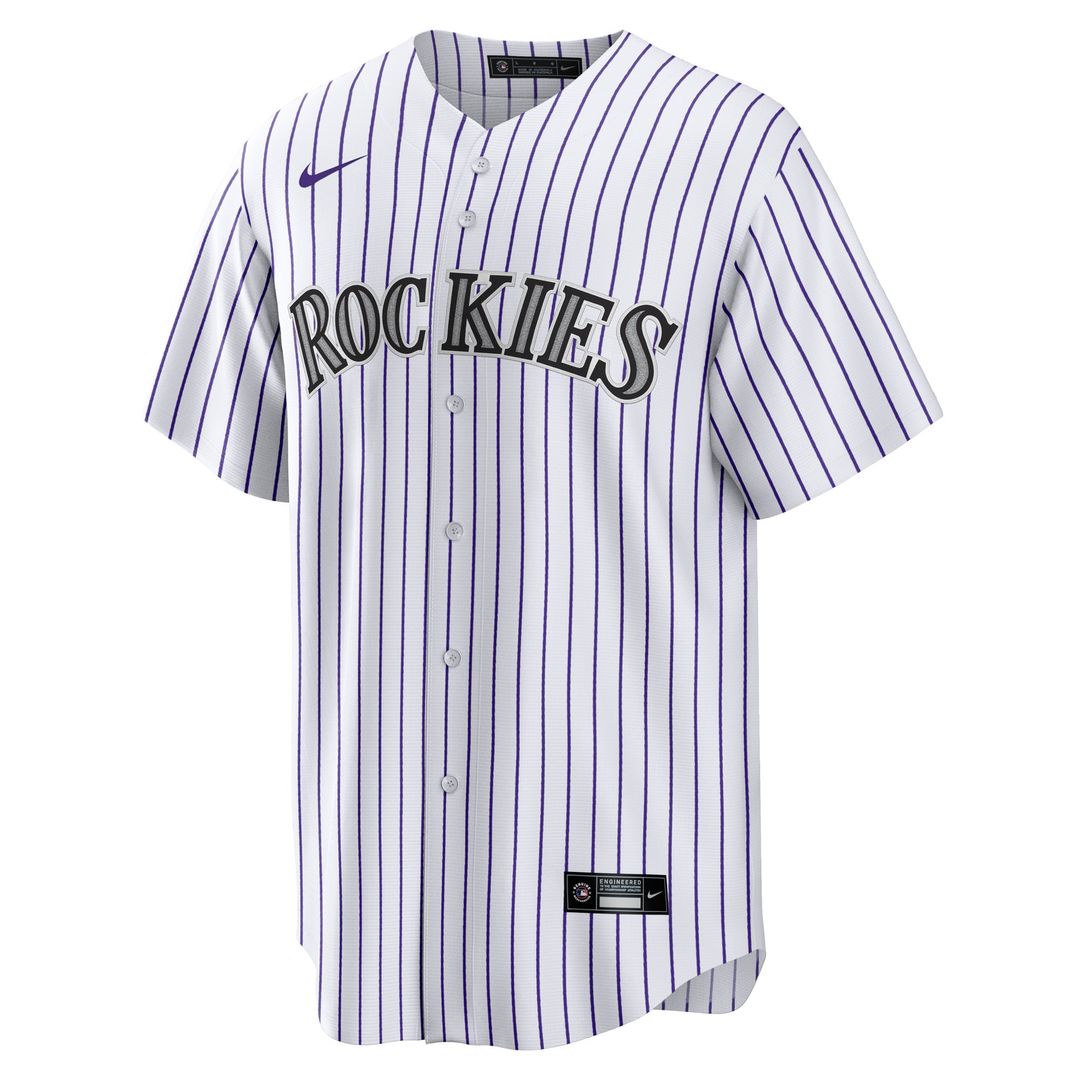 Men's Colorado Rockies Jordan Beck White Home Replica MLB Baseball Jersey - view 2