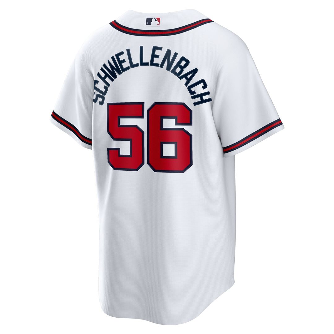 Men's Atlanta Braves Spencer Schwellenbach White Home Replica MLB Baseball Jersey - view 3