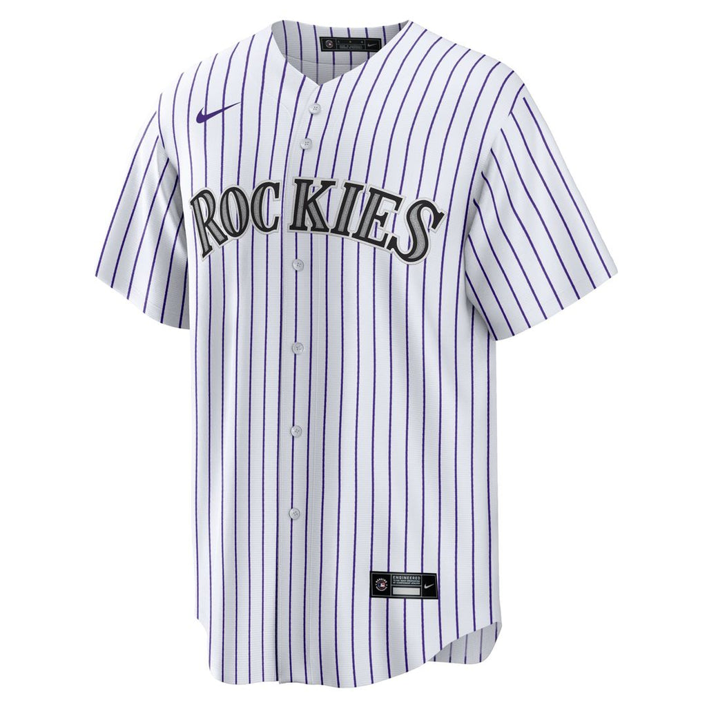 Men's Colorado Rockies Charlie Blackmon White Home Replica Player Name MLB Baseball Jersey - view 5