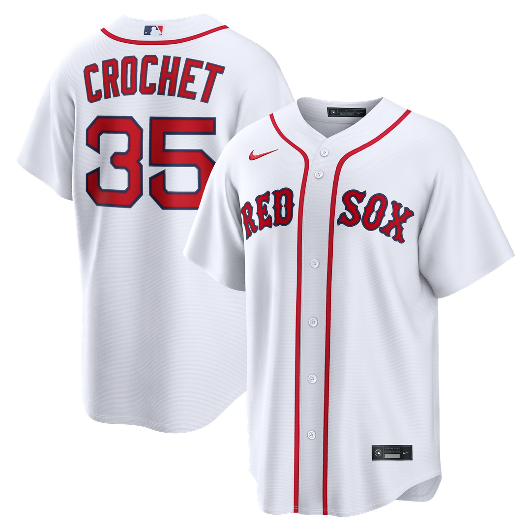 Men's Boston Red Sox Garrett Crochet White Home Replica MLB Baseball Jersey - view 1