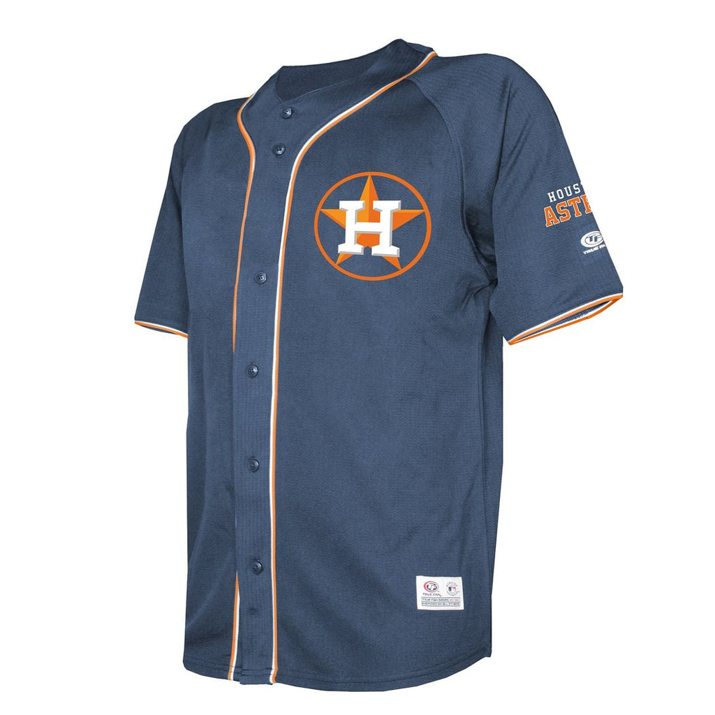 Men's Houston Astros Navy Team Color Full-Button Fashion MLB Baseball Jersey - view 2