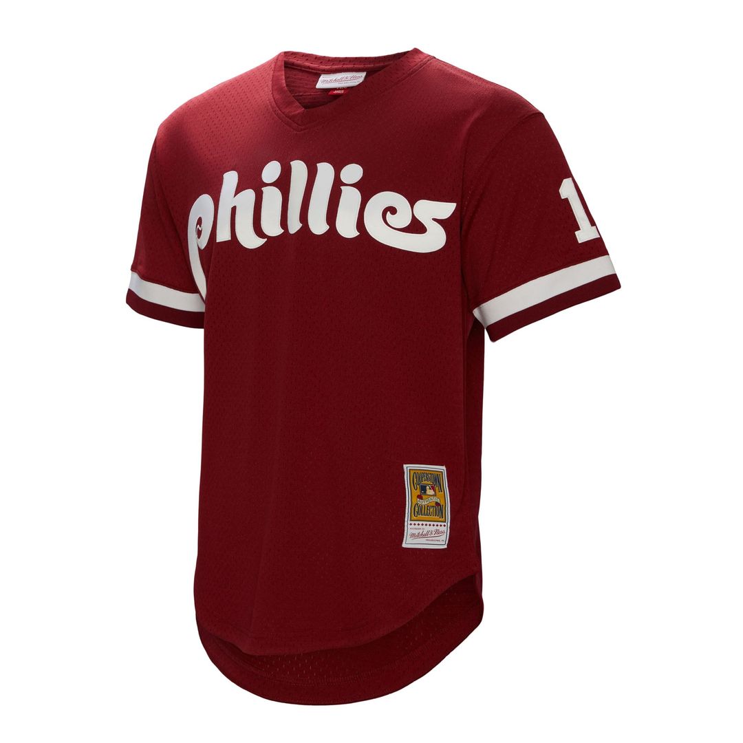 Men's Philadelphia Phillies John Kruk Burgundy Big & Tall Cooperstown Collection Mesh Batting Practice MLB Baseball Jersey - view 5