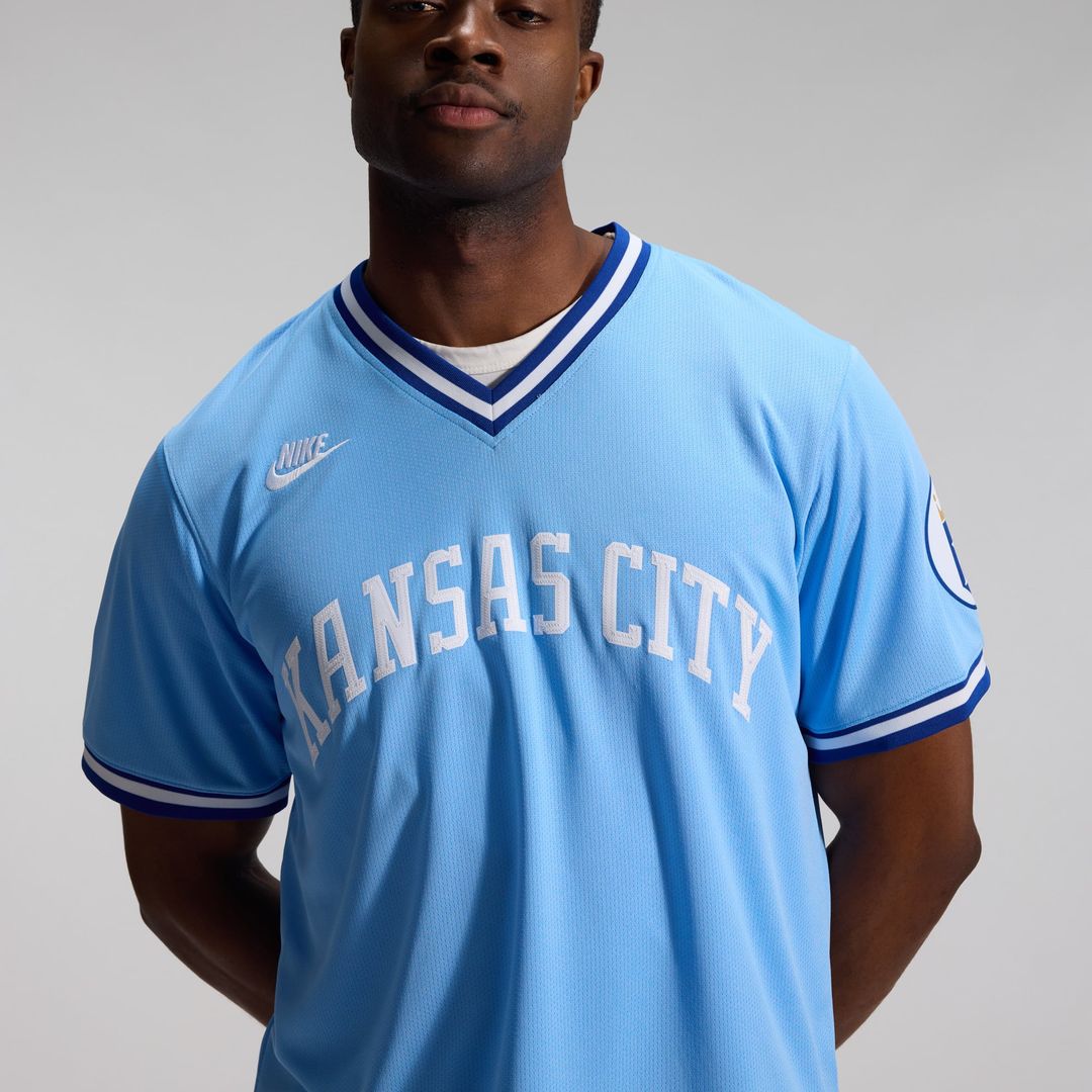 Men's Kansas City Royals Bo Jackson Light Blue Throwback Cooperstown Collection Limited MLB Baseball Jersey - view 10
