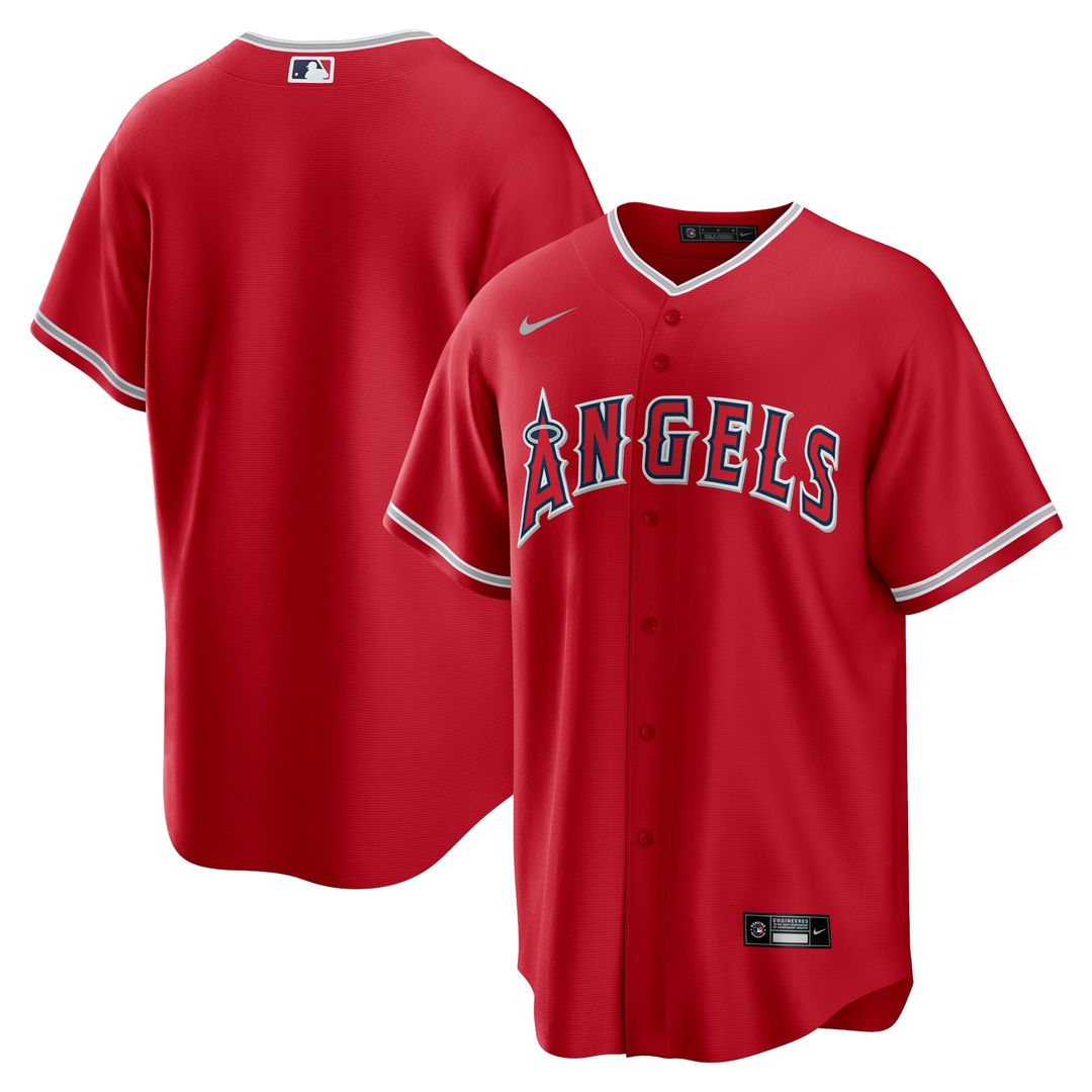 Men's Los Angeles Angels Red Alternate Replica MLB Baseball Jersey - view 1