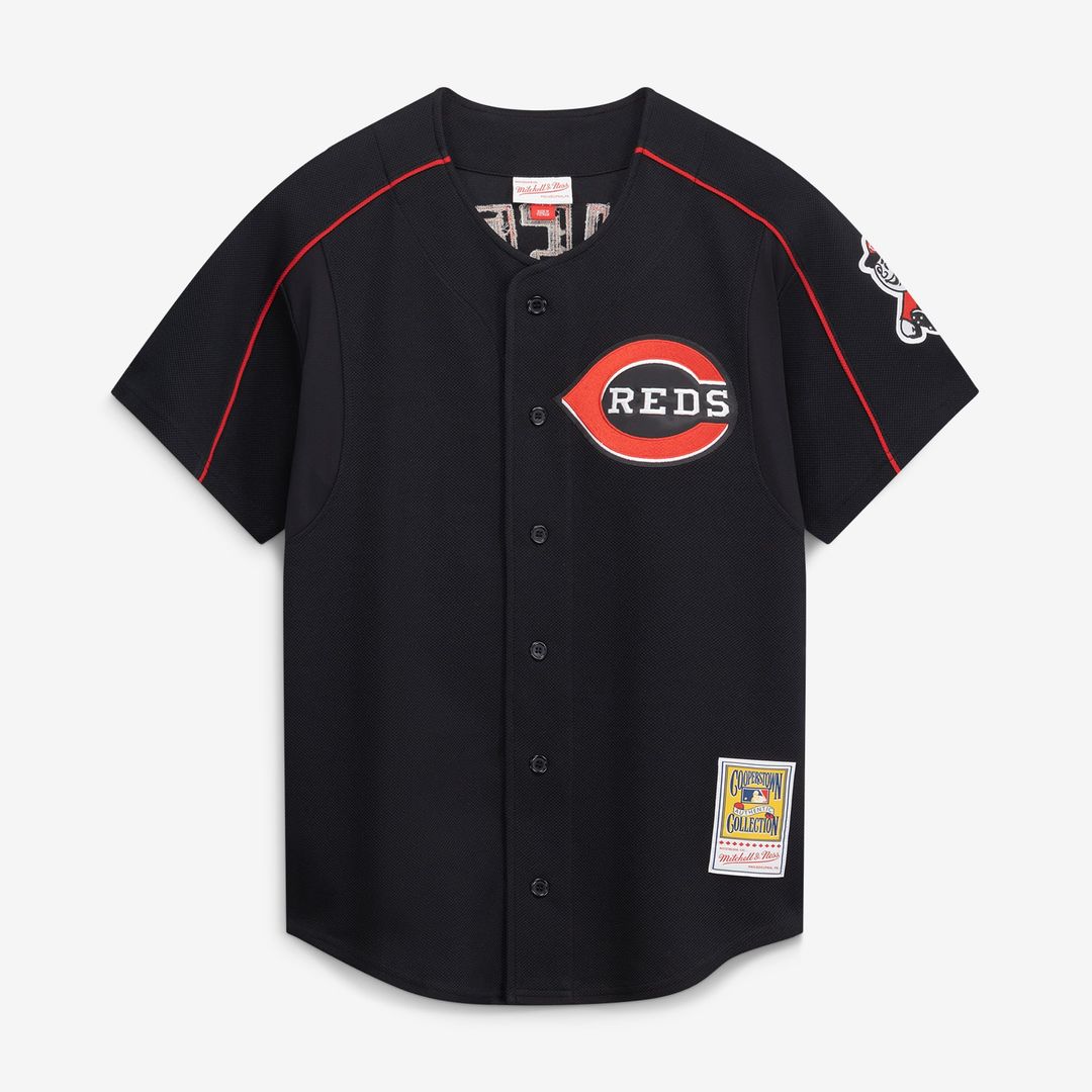 Men's Cincinnati Reds Ken Griffey Jr. Black Cooperstown Collection Mesh Batting Practice MLB Baseball Jersey - view 2