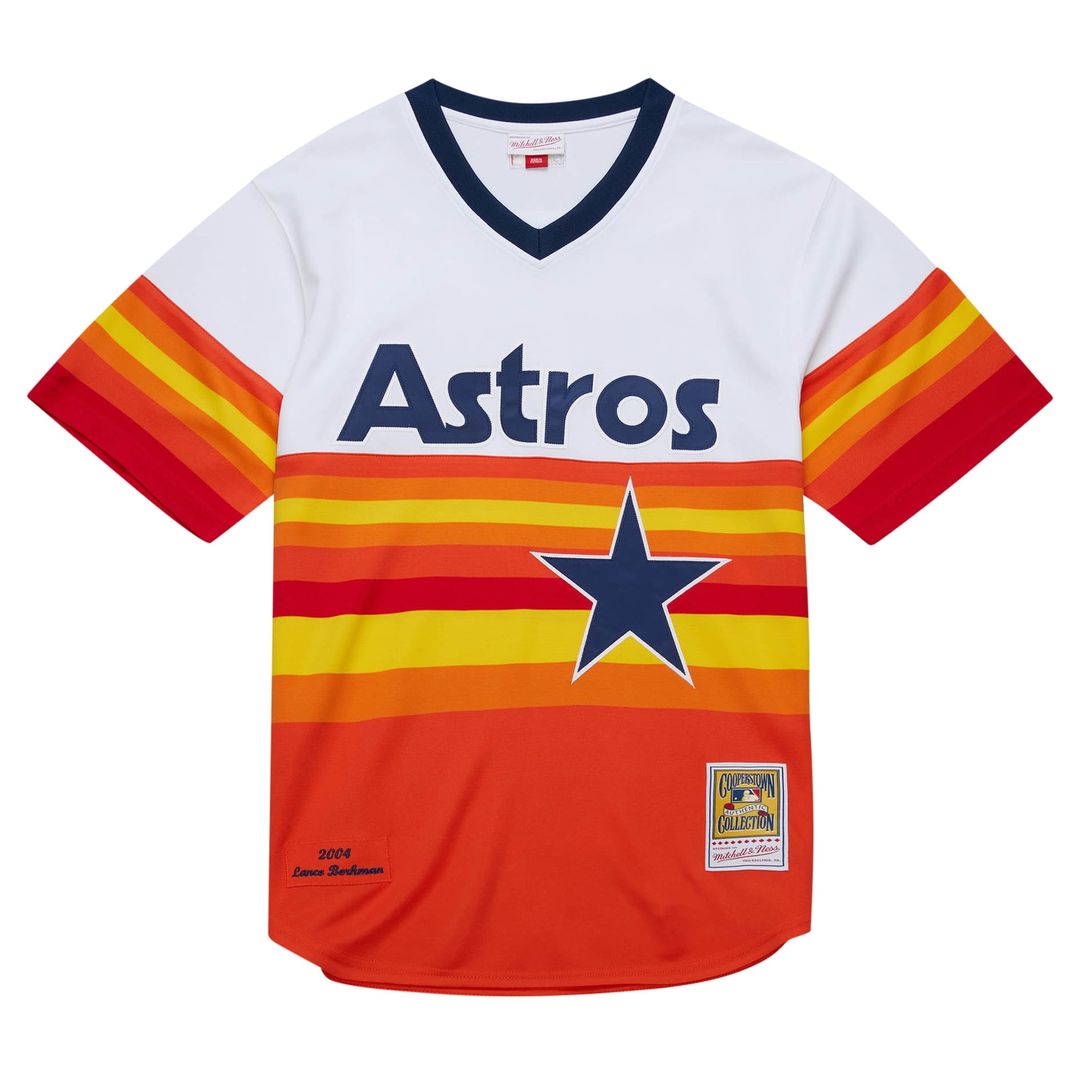 Men's Houston Astros Lance Berkman White 2004 Cooperstown Collection Throwback MLB Baseball Jersey - view 2