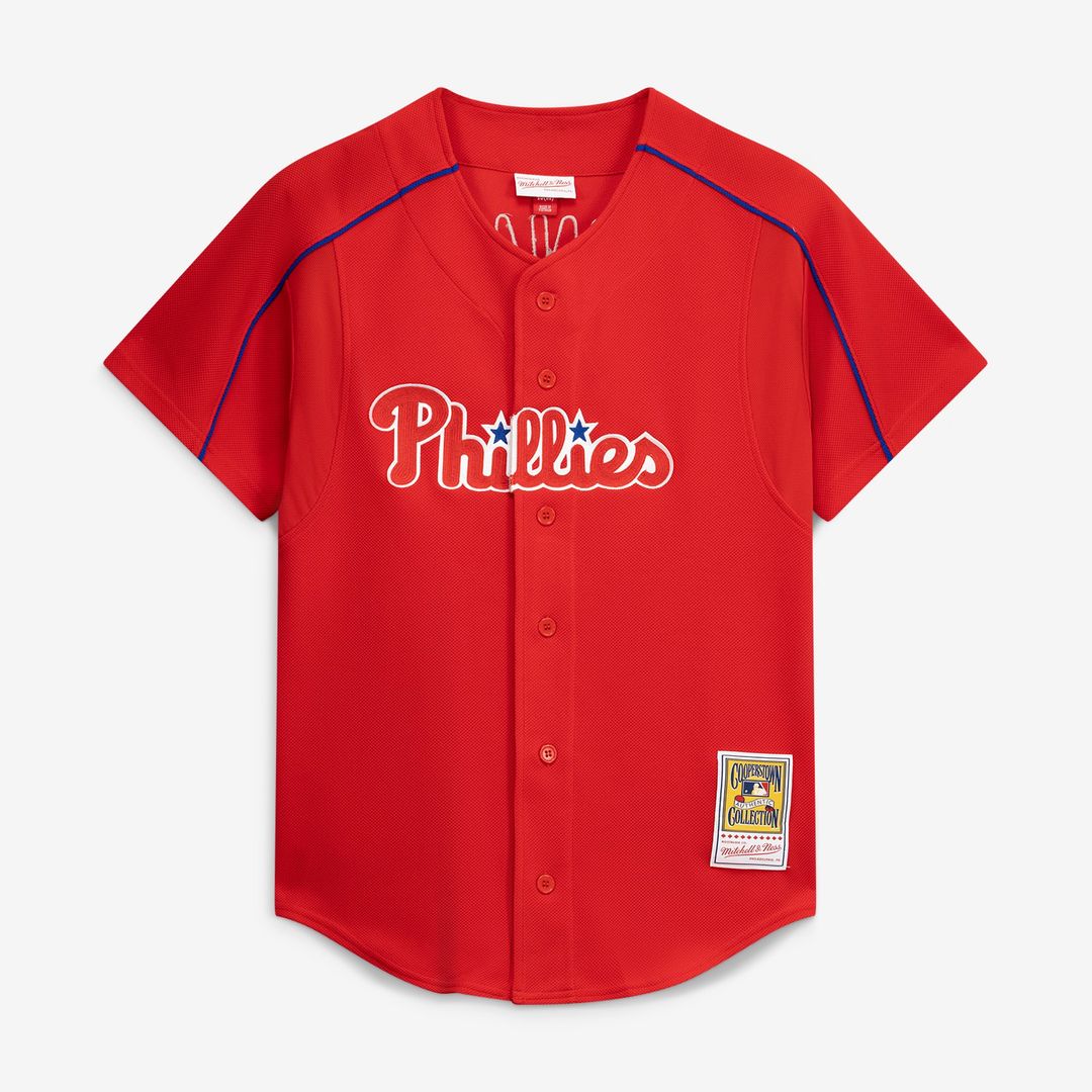 Men's Philadelphia Phillies Ryan Howard Red Cooperstown Collection Batting Practice MLB Baseball Jersey - view 2